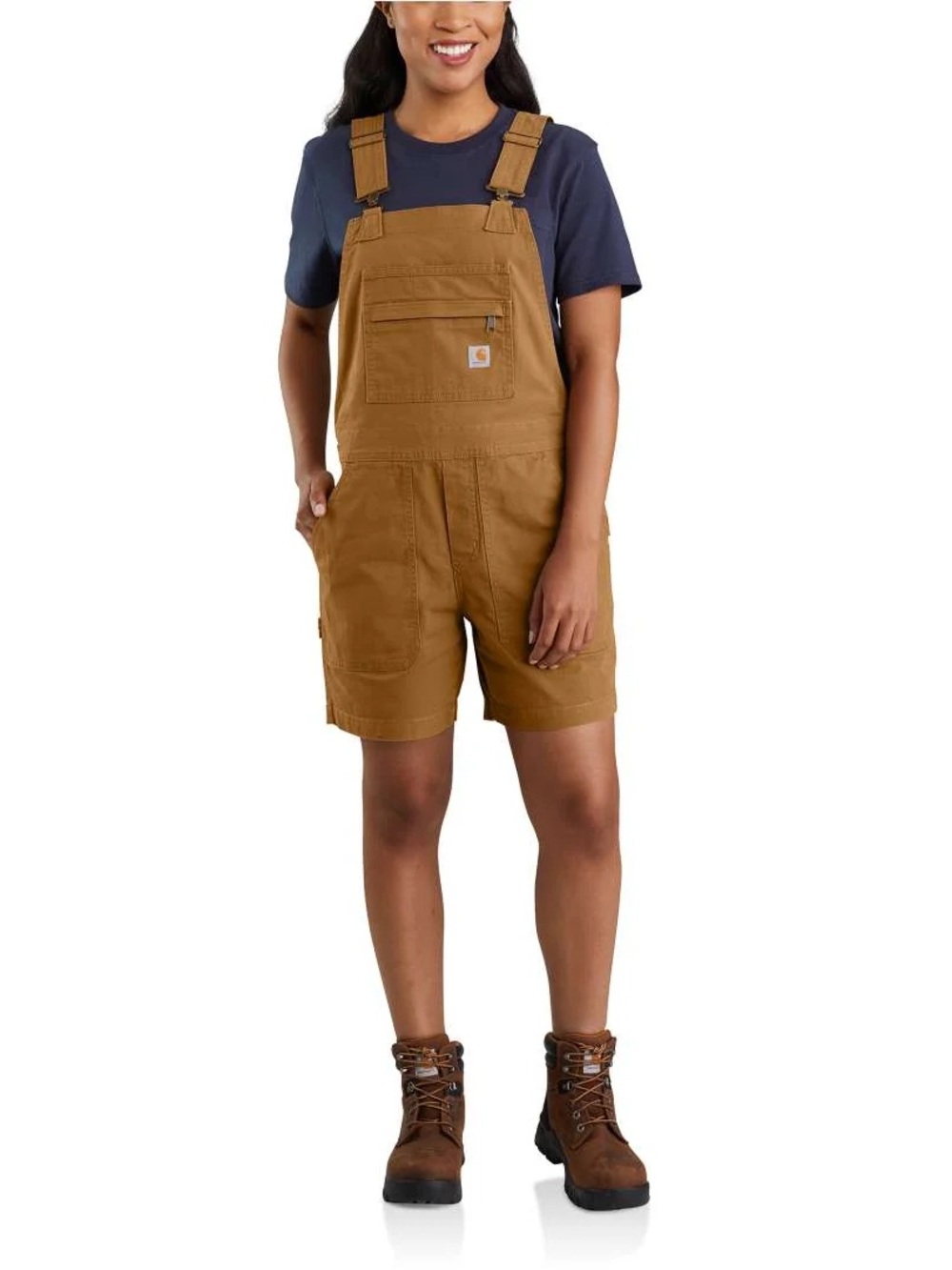 Carhartt Women’s Relaxed Fit Brown Short Overalls L 12-14